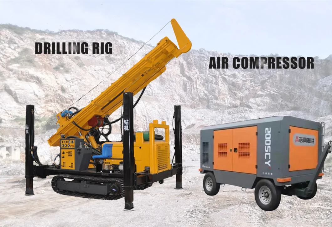 140-254mm Hole Max. 200m Meters Depth Pneumatic Crawler Mounted Water Well Drilling Machine Tunnel Drilling Rig with Diesel Engine