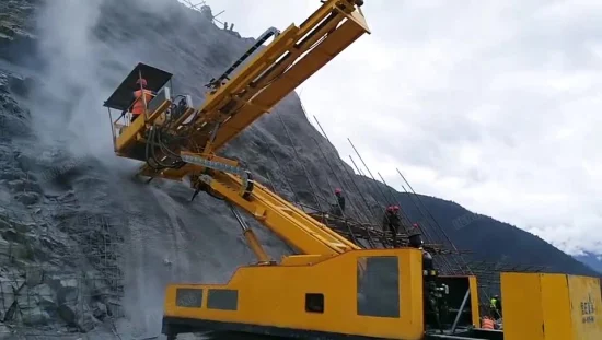 La plate-forme de forage de protection de pente de chenille de la machine de forage de roche de la largeur 400mm de chaussure de piste 12m a la forte capacité s'élevante